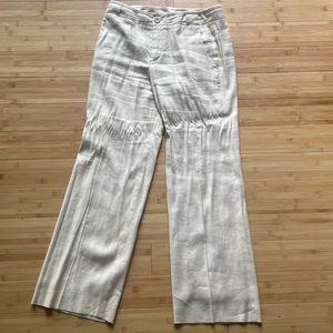 Ivory Everly High-Rise Linen Blend Wide Leg Trouser Pant